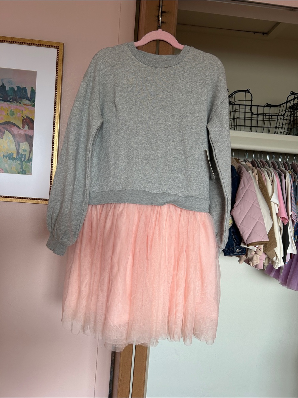 Tucker + Tate Grey Sweatshirt with Pink Tulle Dress